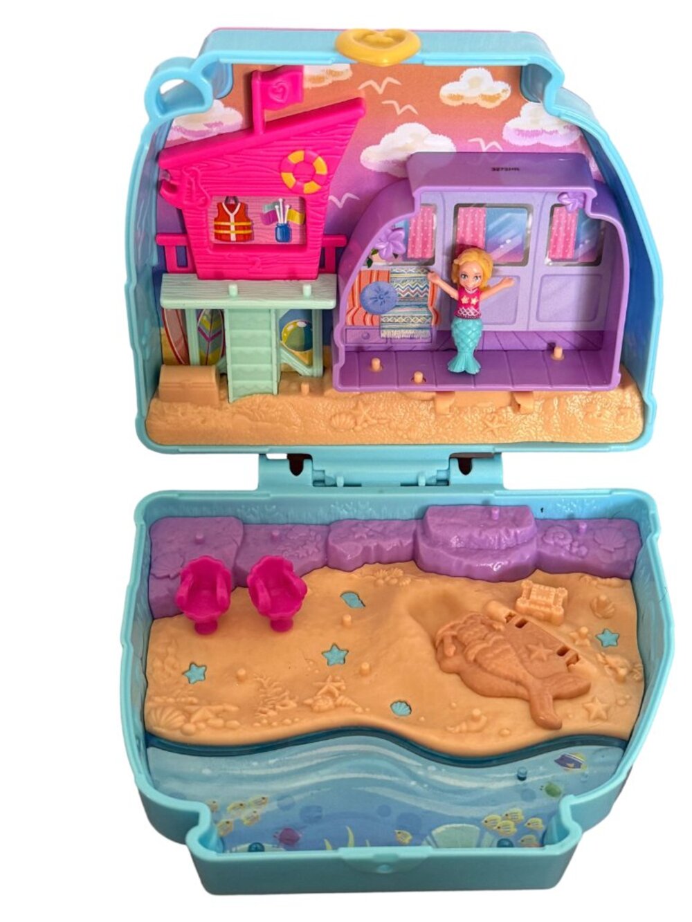 Polly Pocket Beach Mermaid Compact Playset Mattel 2023